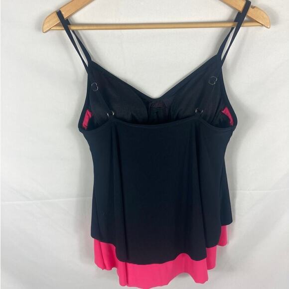 Magicsuit Black Pink Jolene Tankini Swim Top Size 8 - Picture 6 of 6